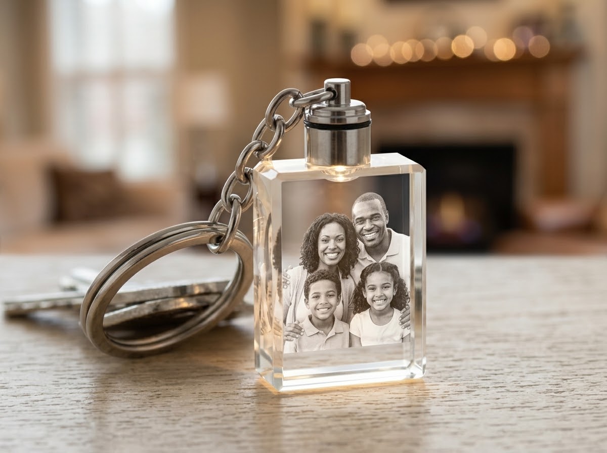 Led Tower 2D Crystal Keychain